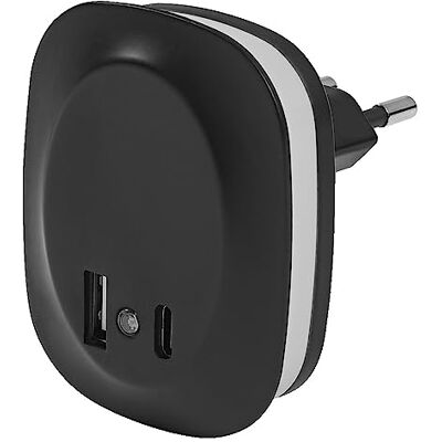 LEDVANCE Lunetta Edge Czerń, 0.35W, 10LM, Ciepłe Białe Światło, Czujnik Światła Dziennego, Połączenie USB-A i USB-C, Technologia LED, Funkcjonalność Ładowania, Długa Żywotność, 3000K LEDVANCE Lunetta Edge Czerń, 0.35W, 10LM, Ciepłe Białe Światło, Czujnik Światła Dziennego, Połączenie USB-A i USB-C, Technologia LED, Funkcjonalność Ładowania, Długa Żywotność, 3000K