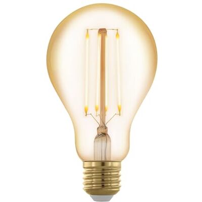 EGLO E27 LED ściemnialna, Żarówka retro do ściemniania za pomocą przełącznika światła, 4,5 Watt, amber vintage, światło ciepłe białe, 2200k, Żarówka Edisona A75, Ø 7,5 cm EGLO E27 LED ściemnialna, Żarówka retro do ściemniania za pomocą przełącznika światła, 4,5 Watt, amber vintage, światło ciepłe białe, 2200k, Żarówka Edisona A75, Ø 7,5 cm