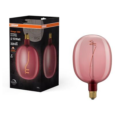 LEDVANCE OSRAM Vintage 1906 przyciemniana na różowo lampa LED, 4,5 W, 220 lm, kształt balonu o średnicy 170 mm i trzonku E27, ciepłe białe światło, ściemnialny żarnik, żywotność do 15 000 godzin LEDVANCE OSRAM Vintage 1906 przyciemniana na różowo lampa LED, 4,5 W, 220 lm, kształt balonu o średnicy 170 mm i trzonku E27, ciepłe białe światło, ściemnialny żarnik, żywotność do 15 000 godzin