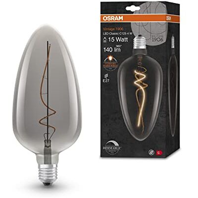 OSRAM Vintage 1906 Przyciemniana Przydymiona Lampa Led, 4W, 140Lm, Lekko Owalna Konstrukcja, Średnica 125Mm i Trzonek E27 OSRAM Vintage 1906 Przyciemniana Przydymiona Lampa Led, 4W, 140Lm, Lekko Owalna Konstrukcja, Średnica 125Mm i Trzonek E27