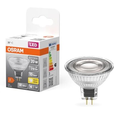 OSRAM Lampa LED z reflektorem gwiazdowym GU5.3, szkło przezroczyste, Ciepła biel (2700K), 210 Lumen, zamiennik dla 20W, 1-pak OSRAM Lampa LED z reflektorem gwiazdowym GU5.3, szkło przezroczyste, Ciepła biel (2700K), 210 Lumen, zamiennik dla 20W, 1-pak