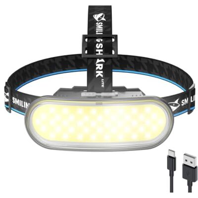 Smiling Shark WF-01 lampa mieszająca LED, wielostopniowa lampa błyskowa Kopflampe Light Hands-Free-Stirnleuchte z ładowaniem USB Hochhelle LED reflektor na kemping, notatki, naprawę, 1 opakowanie Smiling Shark WF-01 lampa mieszająca LED, wielostopniowa lampa błyskowa Kopflampe Light Hands-Free-Stirnleuchte z ładowaniem USB Hochhelle LED reflektor na kemping, notatki, naprawę, 1 opakowanie