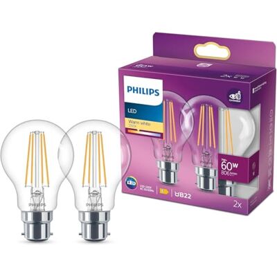 Philips Classic Żarówka LED, Szkło, Bezbarwny, 60 W, 7 W Philips Classic Żarówka LED, Szkło, Bezbarwny, 60 W, 7 W