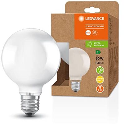 LEDVANCE Lampa Energooszczędna, Klosz Matowy, E27, Ciepła Biel 3000K, 4 W, Zastępuje Żarówkę 60W, Energooszczędna, 1 szt LEDVANCE Lampa Energooszczędna, Klosz Matowy, E27, Ciepła Biel 3000K, 4 W, Zastępuje Żarówkę 60W, Energooszczędna, 1 szt