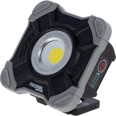 Kerbl Works WorkFire 1000 mobilny reflektor LED, lampa robocza, IP54, czarny, szary, 10 x 10 x 4.5 cm, 10W, 1000lm, ładowalny, wbudowany magnes Kerbl Works WorkFire 1000 mobilny reflektor LED, lampa robocza, IP54, czarny, szary, 10 x 10 x 4.5 cm, 10W, 1000lm, ładowalny, wbudowany magnes