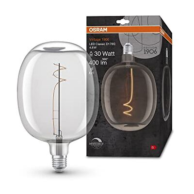 LEDVANCE OSRAM Vintage 1906 Lampa Led z Przezroczystym Szklanym Korpusem, 4,8 W, 400 Lm, Kształt Balonu o Średnicy 170 Mm i Trzonku E27 LEDVANCE OSRAM Vintage 1906 Lampa Led z Przezroczystym Szklanym Korpusem, 4,8 W, 400 Lm, Kształt Balonu o Średnicy 170 Mm i Trzonku E27
