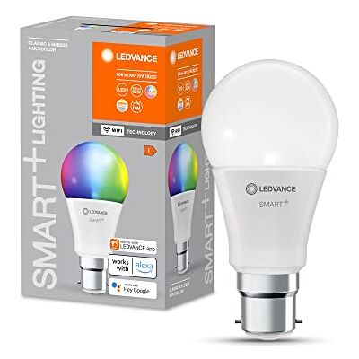 LEDVANCE Inteligentna lampa LED z technologią WiFi B22d, optyka matowa, Możliwość zmiany koloru RGBW, możliwość zmiany koloru światła (2700K-6500K), 806 Lumen, zamiennik dla 60W, 4-pak LEDVANCE Inteligentna lampa LED z technologią WiFi B22d, optyka matowa, Możliwość zmiany koloru RGBW, możliwość zmiany koloru światła (2700K-6500K), 806 Lumen, zamiennik dla 60W, 4-pak