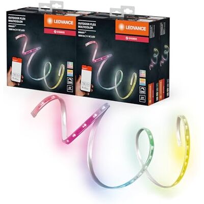 LEDVANCE Smarter Outdoor Lightstrip, taśma LED z ZigBee i IP65, długość 5m, ciepła biel w świetle dziennym (2000K-6500K), zmiana koloru RGB, kompatybilna z Alexa i Philips Hue LEDVANCE Smarter Outdoor Lightstrip, taśma LED z ZigBee i IP65, długość 5m, ciepła biel w świetle dziennym (2000K-6500K), zmiana koloru RGB, kompatybilna z Alexa i Philips Hue