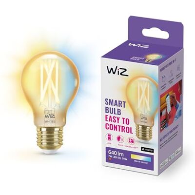 WiZ Inteligentna żarówka Filament 50W A60 E27, Wi-Fi, Bluetooth, bursztynowa, wiele odcieni bieli, sterowanie aplikacją WiZ Inteligentna żarówka Filament 50W A60 E27, Wi-Fi, Bluetooth, bursztynowa, wiele odcieni bieli, sterowanie aplikacją
