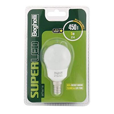 Beghelli Superled kula LED E14 5 W ciepła biel 3000 K Beghelli Superled kula LED E14 5 W ciepła biel 3000 K