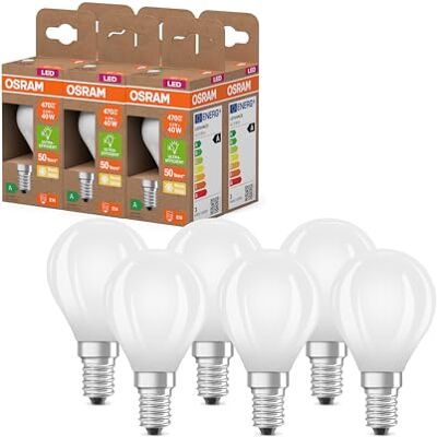 OSRAM Lampa LED klasy energetycznej w klasycznym kształcie minikuli, 2,2 W / 470 lm, EEK A, ciepłe białe światło (2700 K), CRI 80, wykonana z matowego szkła bezołowiowego, trzonek E14, IP20, średnica OSRAM Lampa LED klasy energetycznej w klasycznym kształcie minikuli, 2,2 W / 470 lm, EEK A, ciepłe białe światło (2700 K), CRI 80, wykonana z matowego szkła bezołowiowego, trzonek E14, IP20, średnica