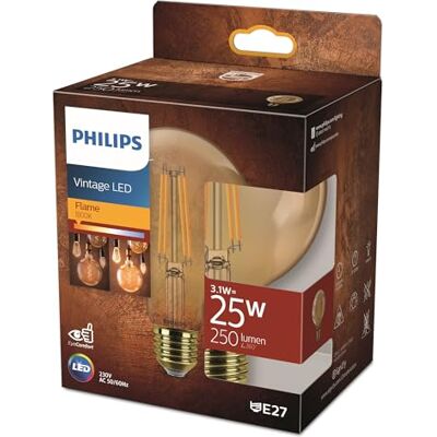 Philips Żarówka LED G95 25W 1800K E27 NDSRT Amber 1PF Philips Żarówka LED G95 25W 1800K E27 NDSRT Amber 1PF