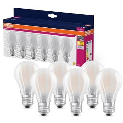 OSRAM LED Star VALUE A60, zestaw 60 żarówek, zastępują tradycyjne żarówki 60W, ciepła biel (2700K), 6.5W, gwint E27, szkło filamentowe, niedimowalne OSRAM LED Star VALUE A60, zestaw 60 żarówek, zastępują tradycyjne żarówki 60W, ciepła biel (2700K), 6.5W, gwint E27, szkło filamentowe, niedimowalne