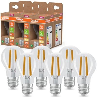 OSRAM Lampa LED klasy energetycznej w klasycznym kształcie żarówki, 3,8 W / 806 lm, EEK A, ciepłe białe światło (2700 K), CRI 80, wykonana z przezroczystego szkła bezołowiowego, trzonek E27, IP20, OSRAM Lampa LED klasy energetycznej w klasycznym kształcie żarówki, 3,8 W / 806 lm, EEK A, ciepłe białe światło (2700 K), CRI 80, wykonana z przezroczystego szkła bezołowiowego, trzonek E27, IP20,