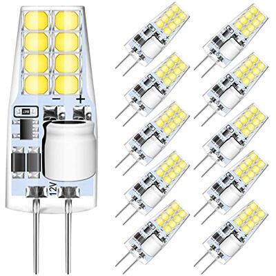 Amnossi Żarówki LED G4 3W, 300lm, 3W zastępują żarówki halogenowe 35W, nieściemnialna, zimna biel (6000K), 12V AC/DC, żarówki LED G4, opak. 10 szt. Amnossi Żarówki LED G4 3W, 300lm, 3W zastępują żarówki halogenowe 35W, nieściemnialna, zimna biel (6000K), 12V AC/DC, żarówki LED G4, opak. 10 szt.