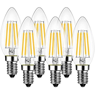 LVWIT Żarówka LED E14, 6 W, 806 lumenów, żarówka E14, żarówka Retrofit Classic, zastępuje 60 W, 2700 K ciepła biel, żarnik, szkło, bez możliwości ściemniania, zestaw 6 sztuk LVWIT Żarówka LED E14, 6 W, 806 lumenów, żarówka E14, żarówka Retrofit Classic, zastępuje 60 W, 2700 K ciepła biel, żarnik, szkło, bez możliwości ściemniania, zestaw 6 sztuk