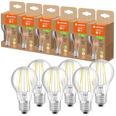 LEDVANCE Żarówka Energooszczędna, Żarówka Filamentowa, E27, Ciepła Biel 3000K, 7,2 W, Zastępuje Żarówkę 100W, Energooszczędna, 6 szt LEDVANCE Żarówka Energooszczędna, Żarówka Filamentowa, E27, Ciepła Biel 3000K, 7,2 W, Zastępuje Żarówkę 100W, Energooszczędna, 6 szt