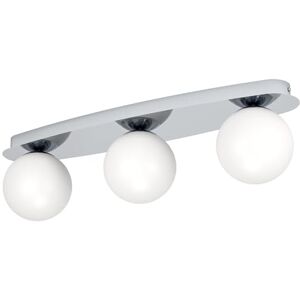 EGLO LED lampa ścienna Castrivido, 3-płomienna, do łazienki, metalowa chromowana z białą szklaną kulą, z żarówką G9 ciepła biel, IP44 EGLO LED lampa ścienna Castrivido, 3-płomienna, do łazienki, metalowa chromowana z białą szklaną kulą, z żarówką G9 ciepła biel, IP44