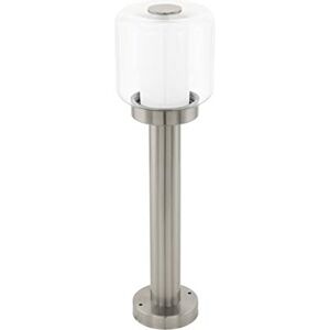 EGLO Zewnętrzna lampa ścieżkowa Poliento, 1-punktowa lampa zewnętrzna, lampa stojąca ze stali nierdzewnej, tworzywa sztucznego i szkła, kolor: srebrny, biały, oprawa: E27, IP44 EGLO Zewnętrzna lampa ścieżkowa Poliento, 1-punktowa lampa zewnętrzna, lampa stojąca ze stali nierdzewnej, tworzywa sztucznego i szkła, kolor: srebrny, biały, oprawa: E27, IP44