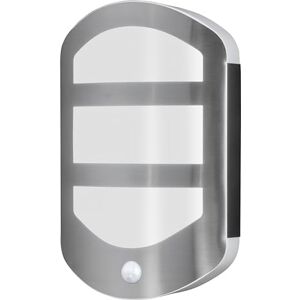 OSRAM Kinkiet ENDURA Style Plate Wall w nowoczesnym wyglądzie ze stali nierdzewnej z czujnikiem i pośrednim światłem, jasne i funkcjonalne oświetlenie zewnętrzne LED, ochrona IP44, do oświetlenia OSRAM Kinkiet ENDURA Style Plate Wall w nowoczesnym wyglądzie ze stali nierdzewnej z czujnikiem i pośrednim światłem, jasne i funkcjonalne oświetlenie zewnętrzne LED, ochrona IP44, do oświetlenia