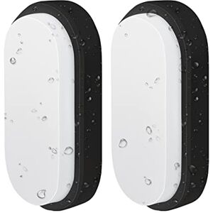 ANWIO Oświetlenie zewnętrzne 14 W wokół ścian, owalna lampa sufitowa LED, czarna, 4000K, 980 lm, wodoodporna lampa ścienna IP54, 2 sztuki ANWIO Oświetlenie zewnętrzne 14 W wokół ścian, owalna lampa sufitowa LED, czarna, 4000K, 980 lm, wodoodporna lampa ścienna IP54, 2 sztuki