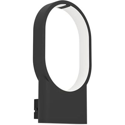 EGLO LED lampa ścienna Codriales, owalna lampka wewnętrzna, kinkiet minimalistyczny, światło korytarzowe z aluminium w kolorze czarnym i tworzywa sztucznego w kolorze białym, ciepła biel EGLO LED lampa ścienna Codriales, owalna lampka wewnętrzna, kinkiet minimalistyczny, światło korytarzowe z aluminium w kolorze czarnym i tworzywa sztucznego w kolorze białym, ciepła biel