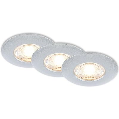 BRILONER Zestaw 3 reflektorów LED do zabudowy 230 V, oświetlenie łazienkowe IP44, reflektory sufitowe, reflektory LED, płaskie reflektory sufitowe, chrom matowy BRILONER Zestaw 3 reflektorów LED do zabudowy 230 V, oświetlenie łazienkowe IP44, reflektory sufitowe, reflektory LED, płaskie reflektory sufitowe, chrom matowy