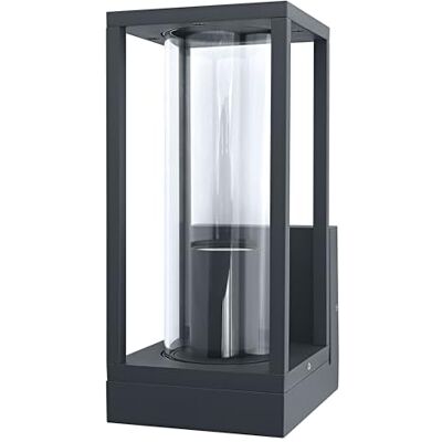 OSRAM Lampa ścienna zewnętrzna E27, aluminium, szkło przezroczyste, IP44, ciemnoszara, prostokątny kształt, 140 x 110 x 245 mm, w zestawie materiał montażowy OSRAM Lampa ścienna zewnętrzna E27, aluminium, szkło przezroczyste, IP44, ciemnoszara, prostokątny kształt, 140 x 110 x 245 mm, w zestawie materiał montażowy