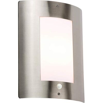 Knightsbridge zewnętrzna lampa ścienna z czujnikiem PIR, stal nierdzewna Knightsbridge zewnętrzna lampa ścienna z czujnikiem PIR, stal nierdzewna