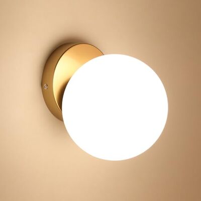Comely kinkiet wewnętrzny, nowoczesna lampa ścienna 15 cm, kreatywna szklana oprawa kulowa E27 z podstawą w kolorze starego złota, lampa na schody, do sypialni i korytarzy (żarówka nie jest dołączona) Comely kinkiet wewnętrzny, nowoczesna lampa ścienna 15 cm, kreatywna szklana oprawa kulowa E27 z podstawą w kolorze starego złota, lampa na schody, do sypialni i korytarzy (żarówka nie jest dołączona)