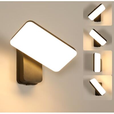 Comely Zewnętrzny Kinkiet LED, 16W IP65 Wodoszczelny Obrót 350° Nowoczesna Lampa Zewnętrzna Oprawy Zewnętrzne Do Ogrodu, Czarny, Ciepłe Światło 3000K, Sterowanie Przełącznikiem Comely Zewnętrzny Kinkiet LED, 16W IP65 Wodoszczelny Obrót 350° Nowoczesna Lampa Zewnętrzna Oprawy Zewnętrzne Do Ogrodu, Czarny, Ciepłe Światło 3000K, Sterowanie Przełącznikiem