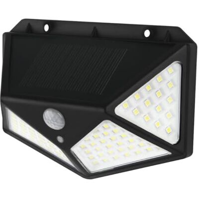 VoltShine Solarna dioda LED o mocy 5 W z czujnikiem, czarna, idealna do oświetlenia zewnętrznego i energooszczędnego. VoltShine Solarna dioda LED o mocy 5 W z czujnikiem, czarna, idealna do oświetlenia zewnętrznego i energooszczędnego.
