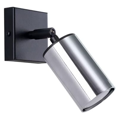 SOLLUX lighting Winx Lampa ścienna Kinkiety Lampa dekoracyjna Lampa LED Niskie zużycie energii GU10, 1x max 10W LED, ~230V, 50Hz Czarna/Chrom 11x10x19cm SOLLUX lighting Winx Lampa ścienna Kinkiety Lampa dekoracyjna Lampa LED Niskie zużycie energii GU10, 1x max 10W LED, ~230V, 50Hz Czarna/Chrom 11x10x19cm