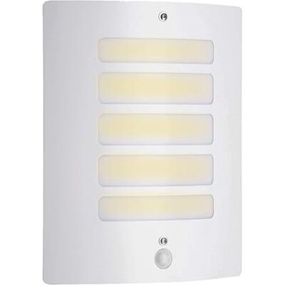 Brilliant Todd lampa ścienna zewnętrzna z czujnikiem ruchu, 1 x E27 maks. 60 W, metal tworzywo sztuczne, biała 47698/05 Brilliant Todd lampa ścienna zewnętrzna z czujnikiem ruchu, 1 x E27 maks. 60 W, metal tworzywo sztuczne, biała 47698/05