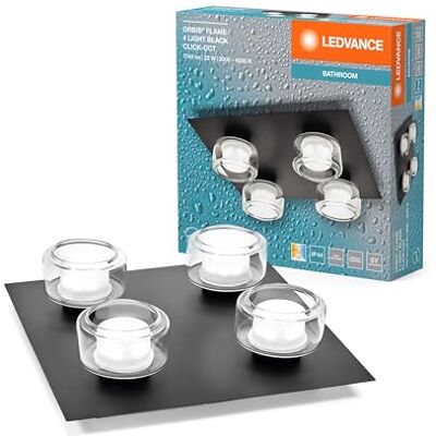 LEDVANCE ORBIS Flame lampa ścienna i sufitowa z LED, czarna, 22 W, 1400 lm, 3000/4000 K, regulacja temperatury barwowej za pomocą przełącznika ściennego (zimna biel/ciepła biel), ochrona IP44 przed LEDVANCE ORBIS Flame lampa ścienna i sufitowa z LED, czarna, 22 W, 1400 lm, 3000/4000 K, regulacja temperatury barwowej za pomocą przełącznika ściennego (zimna biel/ciepła biel), ochrona IP44 przed