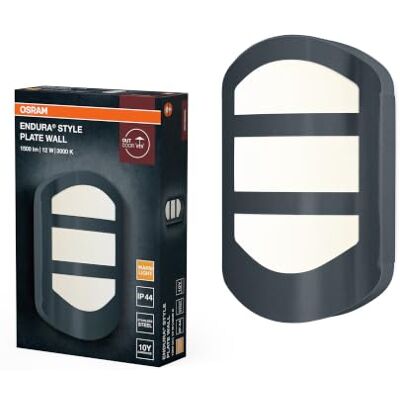 OSRAM ENDURA STYLE PLATE Wall, zewnętrzna lampa ścienna ciemnoszara, stal nierdzewna, 12W, 600lm, 3000K, IP44 OSRAM ENDURA STYLE PLATE Wall, zewnętrzna lampa ścienna ciemnoszara, stal nierdzewna, 12W, 600lm, 3000K, IP44