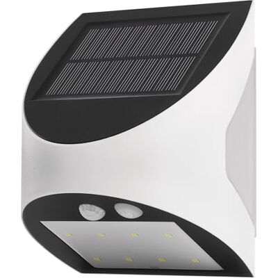 EMOS Lumi lampa solarna LED do użytku na zewnątrz z czujnikiem ruchu, solarna lampa ścienna do domu/ogrodu ze światłem otoczenia, zasięg czujnika 5 m/120° 2 tryby świecenia, jasność maks. 240 lm EMOS Lumi lampa solarna LED do użytku na zewnątrz z czujnikiem ruchu, solarna lampa ścienna do domu/ogrodu ze światłem otoczenia, zasięg czujnika 5 m/120° 2 tryby świecenia, jasność maks. 240 lm