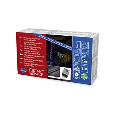 Konstsmide 3798-540 Micro LED łańcuch świetlny ze zmianą koloru czerwony/niebieski/do użytku na zewnątrz (IP44) / 80 diod zmieniających kolor/transformator zewnętrzny 24 V/czarny przewód Konstsmide 3798-540 Micro LED łańcuch świetlny ze zmianą koloru czerwony/niebieski/do użytku na zewnątrz (IP44) / 80 diod zmieniających kolor/transformator zewnętrzny 24 V/czarny przewód