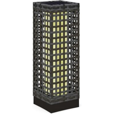 Outsunny solarne rattanowe z czujnikiem światła 15,5x15,5x46cm Szary Ładowalna LED, IP44 wodoszczelna, latarka solarna, lampa zewnętrzna, do ogrodu, balkonu, podwórza Outsunny solarne rattanowe z czujnikiem światła 15,5x15,5x46cm Szary Ładowalna LED, IP44 wodoszczelna, latarka solarna, lampa zewnętrzna, do ogrodu, balkonu, podwórza