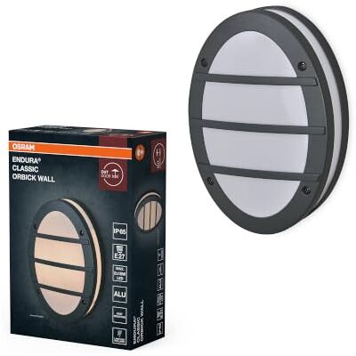OSRAM Lampa zewnętrzna ENDURA CLASSIC ORBICK W, oświetlenie ścienne, oprawka E27, ciemnoszara, aluminium, szybki i prosty montaż, matowy dyfuzor, stopień ochrony IP65, do użytku zewnętrznego OSRAM Lampa zewnętrzna ENDURA CLASSIC ORBICK W, oświetlenie ścienne, oprawka E27, ciemnoszara, aluminium, szybki i prosty montaż, matowy dyfuzor, stopień ochrony IP65, do użytku zewnętrznego