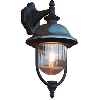 Konstsmide Parma 7240-000 lampa ścienna/szer.: 24 cm gł. : 29 cm wys.: 46 cm / 1 x 75 W / IP43 / lakierowane aluminium/czarny matowy/stal szlachetna Konstsmide Parma 7240-000 lampa ścienna/szer.: 24 cm gł. : 29 cm wys.: 46 cm / 1 x 75 W / IP43 / lakierowane aluminium/czarny matowy/stal szlachetna