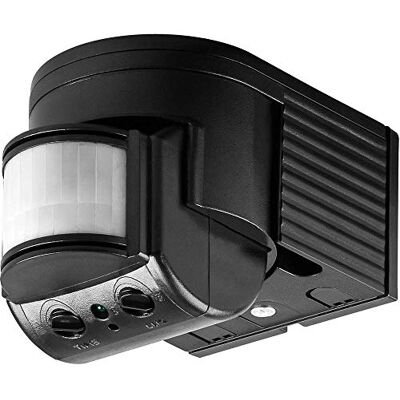 goobay 96001 czujnik ruchu na podczerwień do użytku wewnątrz i na zewnątrz, czujnik 180°, lampa LED, obracana i pochylana, montaż natynkowy, zasięg 12 m, kolor czarny goobay 96001 czujnik ruchu na podczerwień do użytku wewnątrz i na zewnątrz, czujnik 180°, lampa LED, obracana i pochylana, montaż natynkowy, zasięg 12 m, kolor czarny