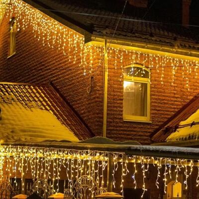 LEDYA Łańcuch świetlny z 500 diodami LED, do użytku na zewnątrz, 18 m, oświetlenie bożonarodzeniowe, ciepła biel, wodoszczelna, z 8 trybami pracy i timerem, do okien, okapów, przedsionków, poręczy LEDYA Łańcuch świetlny z 500 diodami LED, do użytku na zewnątrz, 18 m, oświetlenie bożonarodzeniowe, ciepła biel, wodoszczelna, z 8 trybami pracy i timerem, do okien, okapów, przedsionków, poręczy
