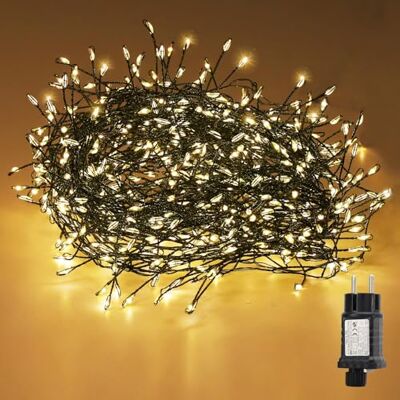 SALCAR Łańcuch świetlny LED Cluster na choinkę, 10 m, 400 diod LED, 8 trybów, timer i pamięć, wodoszczelny łańcuch świetlny do użytku na zewnątrz, do ogrodu, na wesele, ciepła biel SALCAR Łańcuch świetlny LED Cluster na choinkę, 10 m, 400 diod LED, 8 trybów, timer i pamięć, wodoszczelny łańcuch świetlny do użytku na zewnątrz, do ogrodu, na wesele, ciepła biel