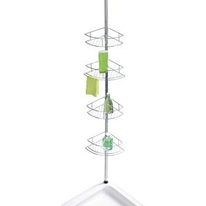 Wenko Teleskopowy regał narożny Dolcedo z 4 półkami na szampon, żel pod prysznic itp. Zajmuje mało miejsca regał prysznicowy, 31 x 65-275 x 23 cm; Stal nierdzewna Wenko Teleskopowy regał narożny Dolcedo z 4 półkami na szampon, żel pod prysznic itp. Zajmuje mało miejsca regał prysznicowy, 31 x 65-275 x 23 cm; Stal nierdzewna