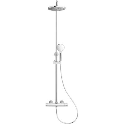 Jacob Delafon Camille Termostatyczna bateria prysznicowa okrągła głowica prysznicowa 20 cm okrągła głowica prysznicowa 10,5 cm 3 strumienie regulowane wieszaki mocujące Chrome E41454-CP Jacob Delafon Camille Termostatyczna bateria prysznicowa okrągła głowica prysznicowa 20 cm okrągła głowica prysznicowa 10,5 cm 3 strumienie regulowane wieszaki mocujące Chrome E41454-CP