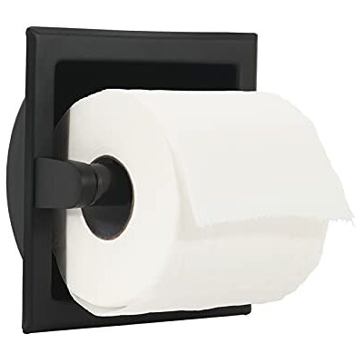 Orlif Uchwyt na papier toaletowy ze stali nierdzewnej 304, montowany na ścianie, wytrzymały uchwyt na chusteczki, zawiera tylny wspornik montażowy, czarny Orlif Uchwyt na papier toaletowy ze stali nierdzewnej 304, montowany na ścianie, wytrzymały uchwyt na chusteczki, zawiera tylny wspornik montażowy, czarny