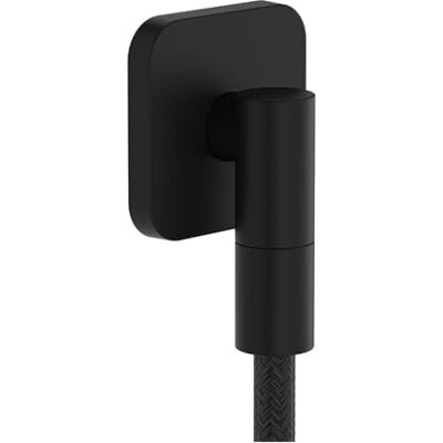 Hansgrohe FixFit Fine Q przyłącze węża prysznicowego, uniwersalne przyłącze ścienne z zaworem zwrotnym, łuk przyłączeniowy do ściany, matowa czerń, 28884670 Hansgrohe FixFit Fine Q przyłącze węża prysznicowego, uniwersalne przyłącze ścienne z zaworem zwrotnym, łuk przyłączeniowy do ściany, matowa czerń, 28884670