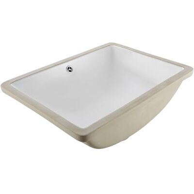 VEVOR Zlewozmywak łazienkowy pod blatem, prostokątny biały ceramiczny zlew z otworem przelewowym, pod blatem, nowoczesna toaleta, umywalka, prostokątna, mała przestrzeń VEVOR Zlewozmywak łazienkowy pod blatem, prostokątny biały ceramiczny zlew z otworem przelewowym, pod blatem, nowoczesna toaleta, umywalka, prostokątna, mała przestrzeń