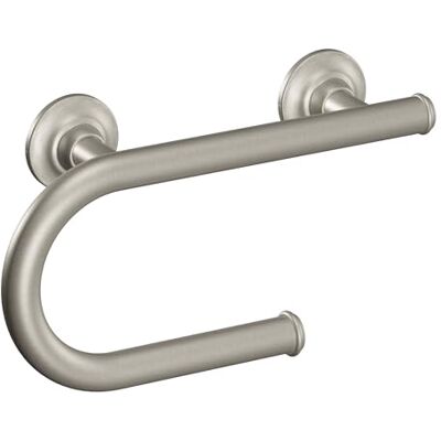 Moen Brushed Nickel Bathroom Safety 8-Inch Wall Mounted Grab Bar with Integrated Toilet Paper Holder, LR2352DBN Moen Brushed Nickel Bathroom Safety 8-Inch Wall Mounted Grab Bar with Integrated Toilet Paper Holder, LR2352DBN